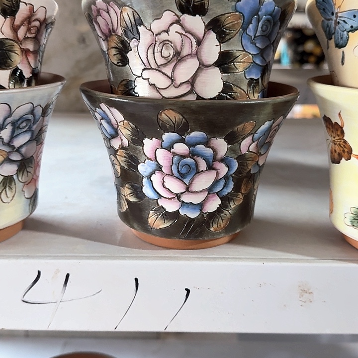 紫砂花盆景德镇陶瓷