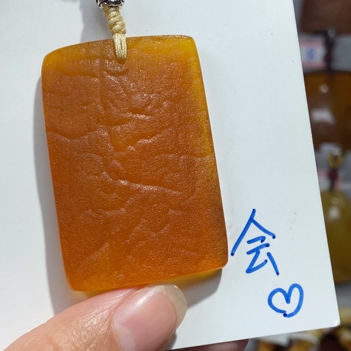 定制琥珀未镶嵌琥珀蜜蜡吊坠项链