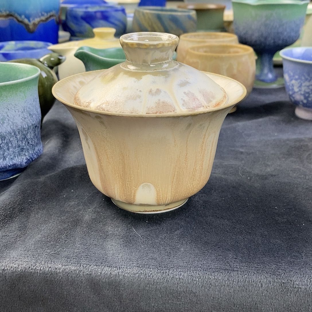 ****°景德镇高温颜色釉盖碗