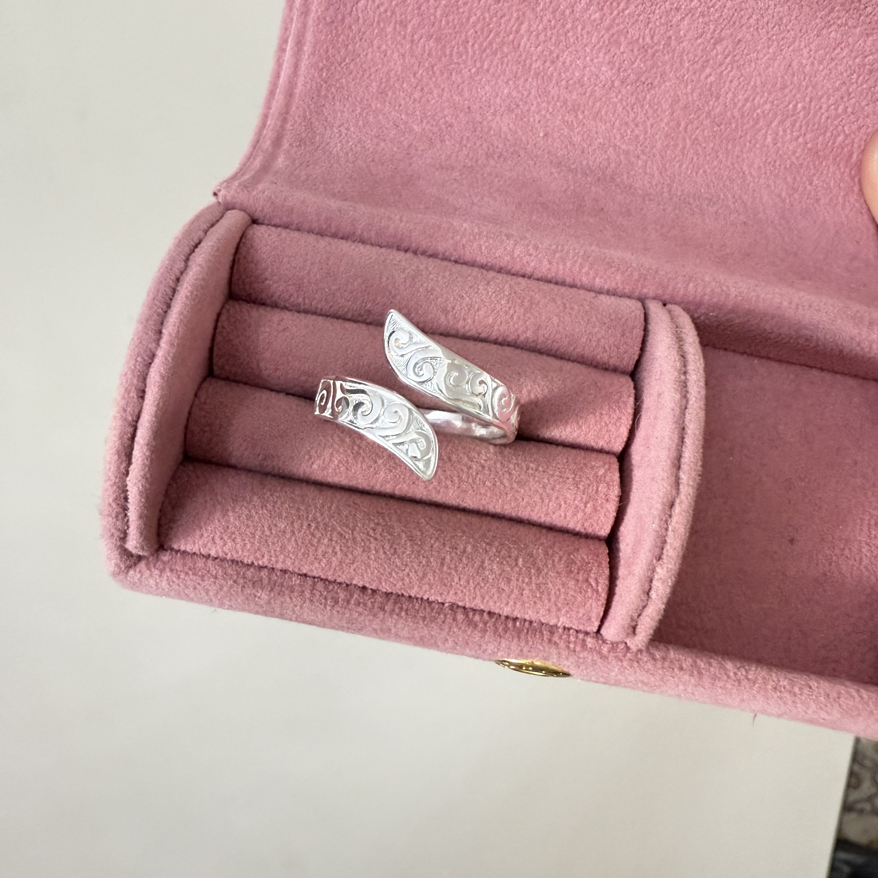 足银戒指 花纹oyu戒指