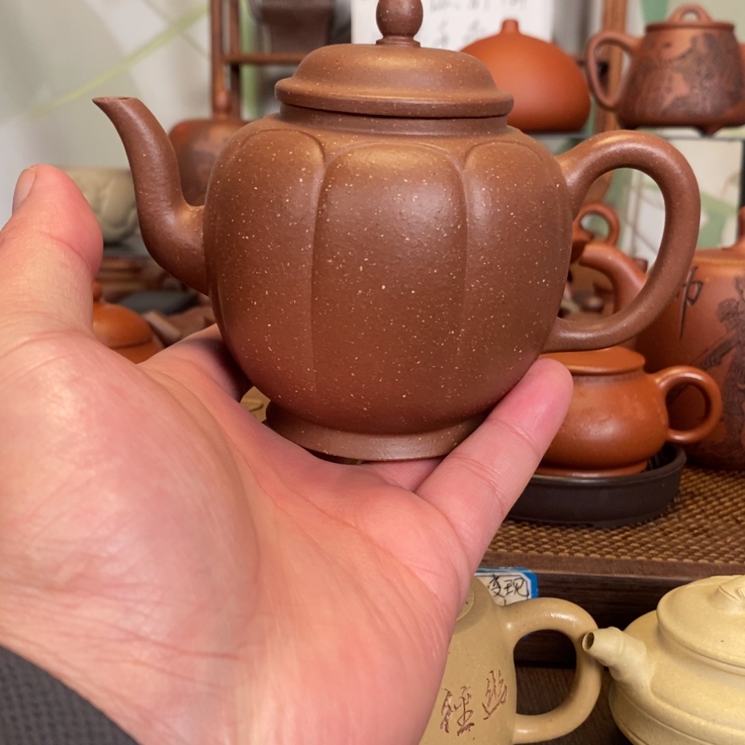 紫砂茶壶精工半手共生矿宫灯