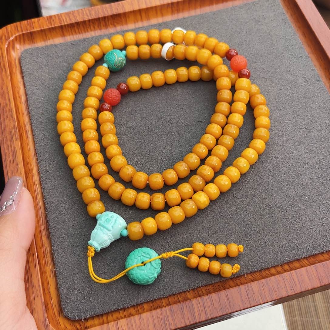 琥珀手链未镶嵌7m108 老蜡