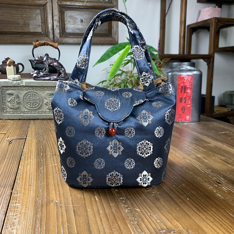 馨元素如意茶事包手提旅行便携茶具露营收纳包加厚加棉带隔层布袋