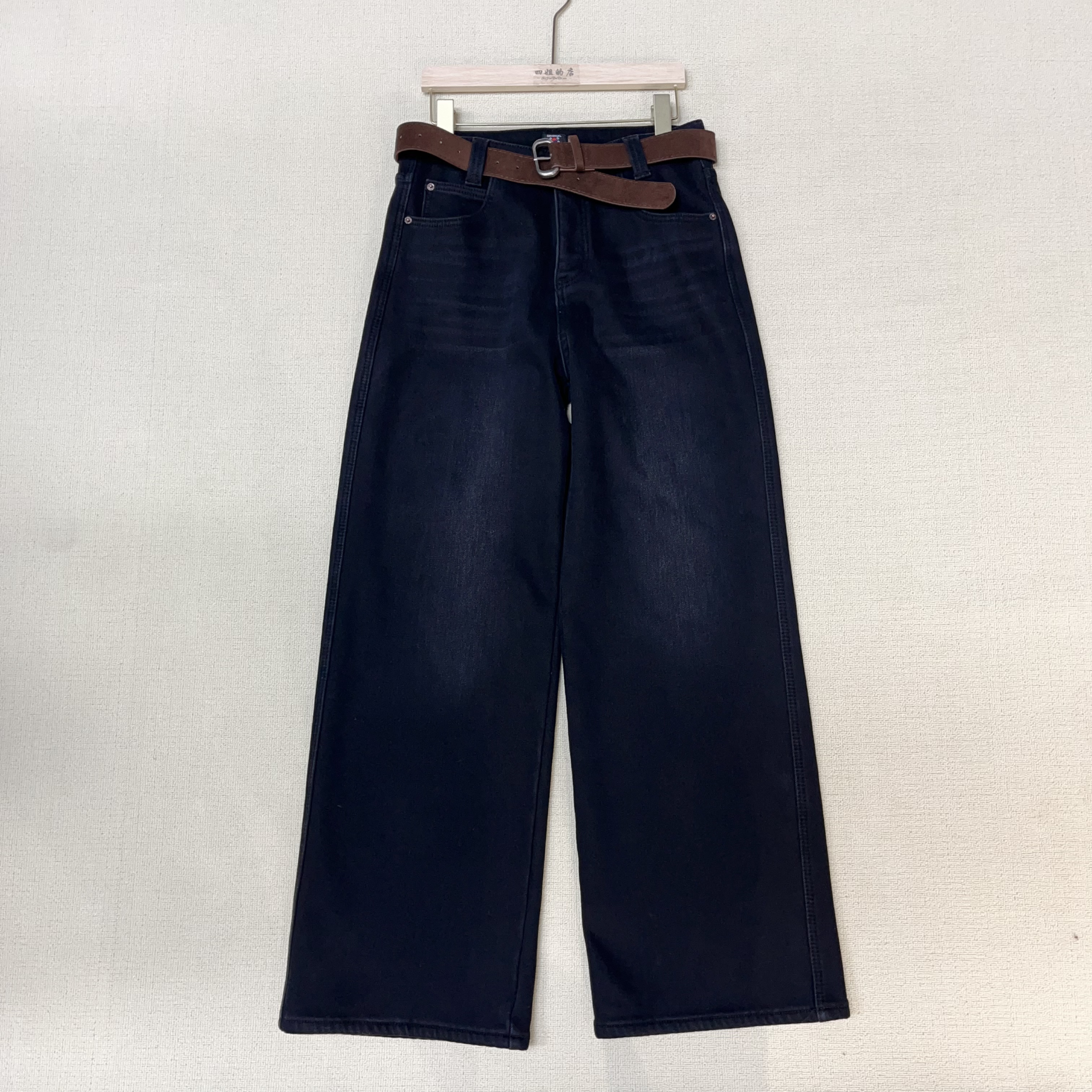 【四姐家】加绒直筒牛仔裤 32303