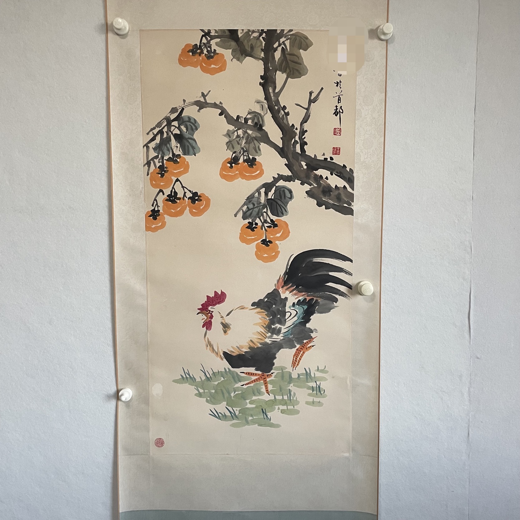 5653 大吉图 纸本设色立轴 98×48