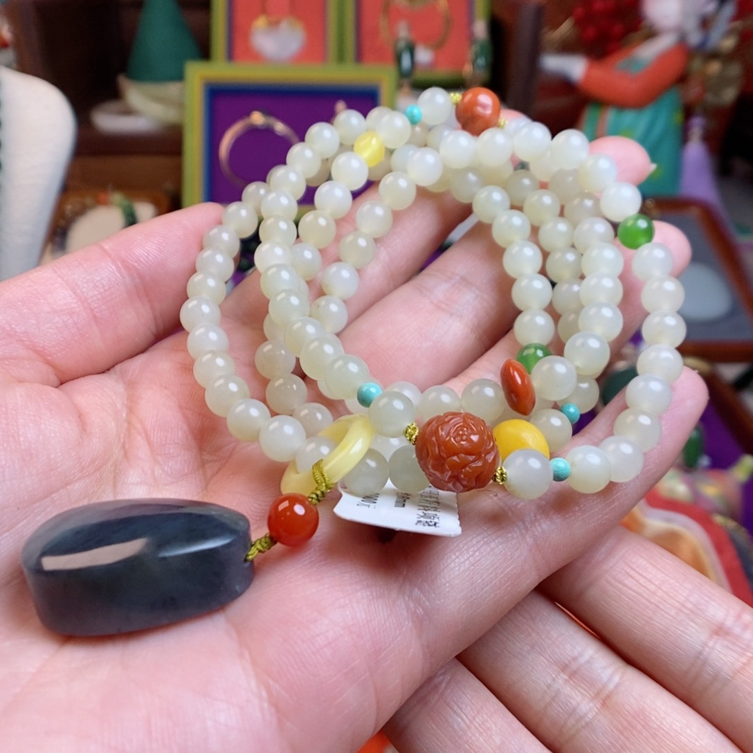 和田玉手链未镶嵌新疆山流水