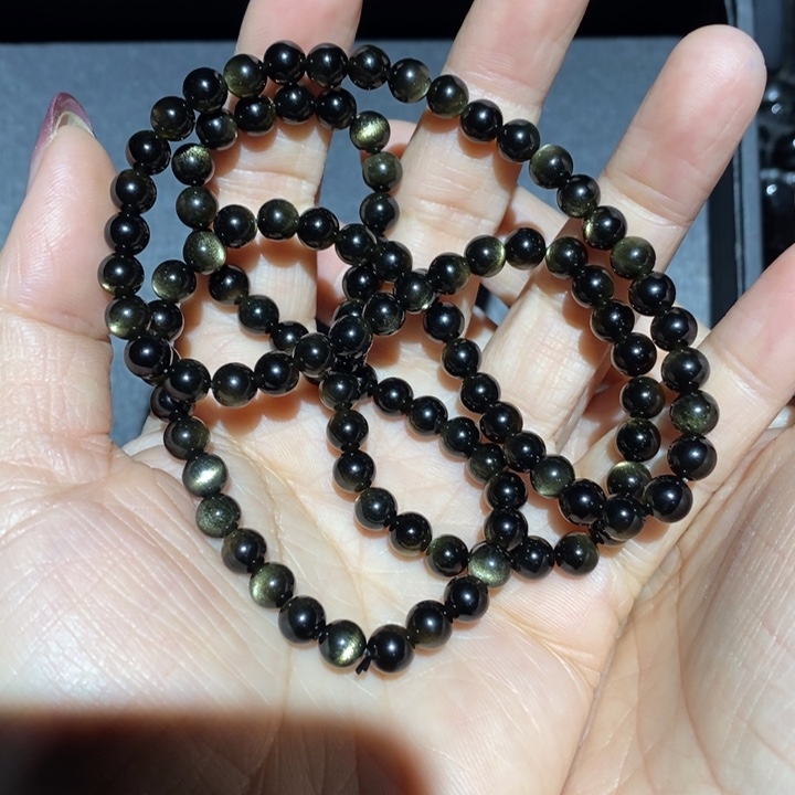 黑曜岩手链未镶嵌此***仙