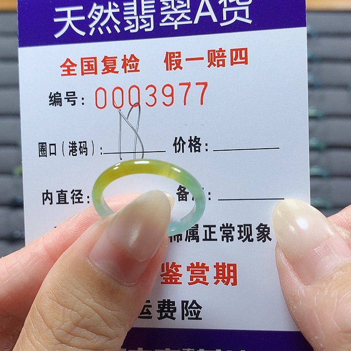 翡翠未镶嵌戒圈3977
