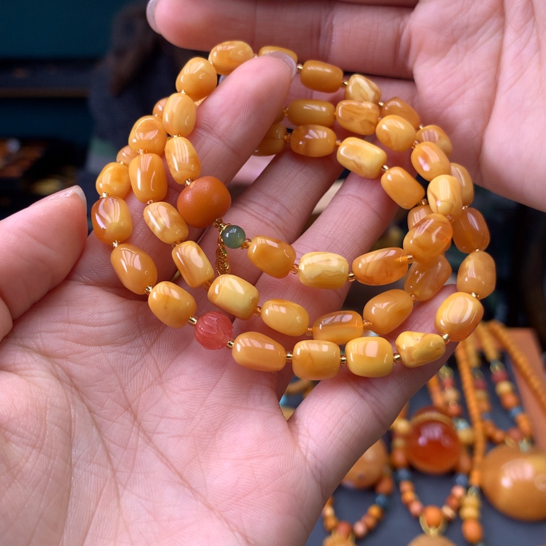 蜜蜡未镶嵌手串天然