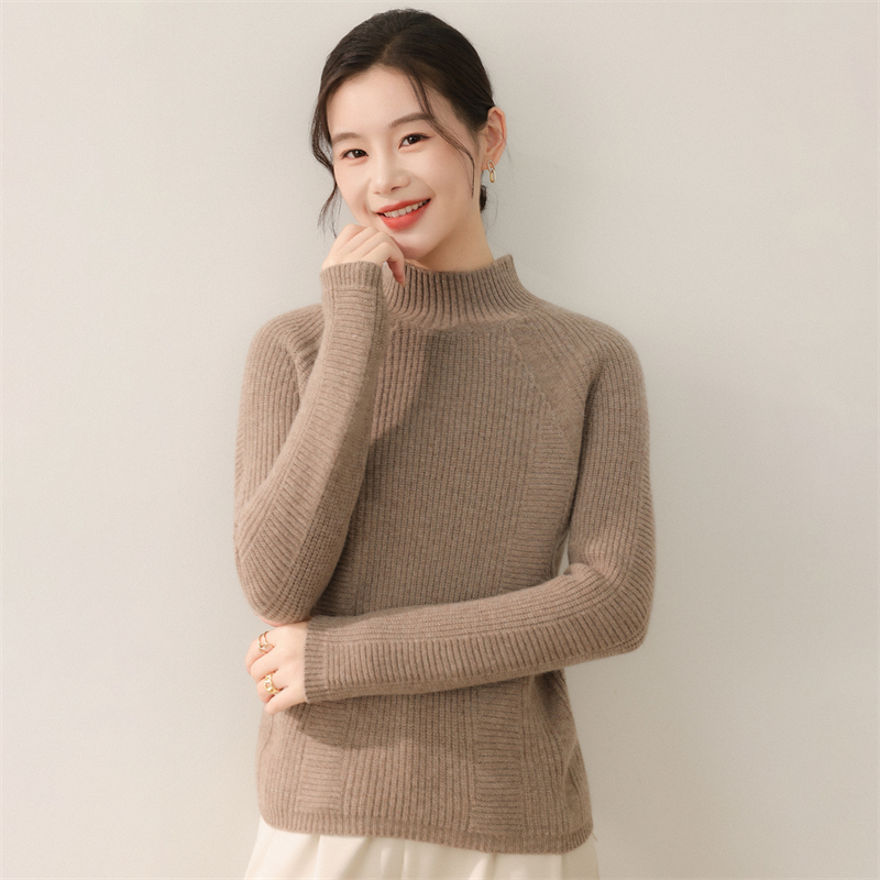 羊毛常规女宽松型加厚加厚修身衫女士保暖高领毛