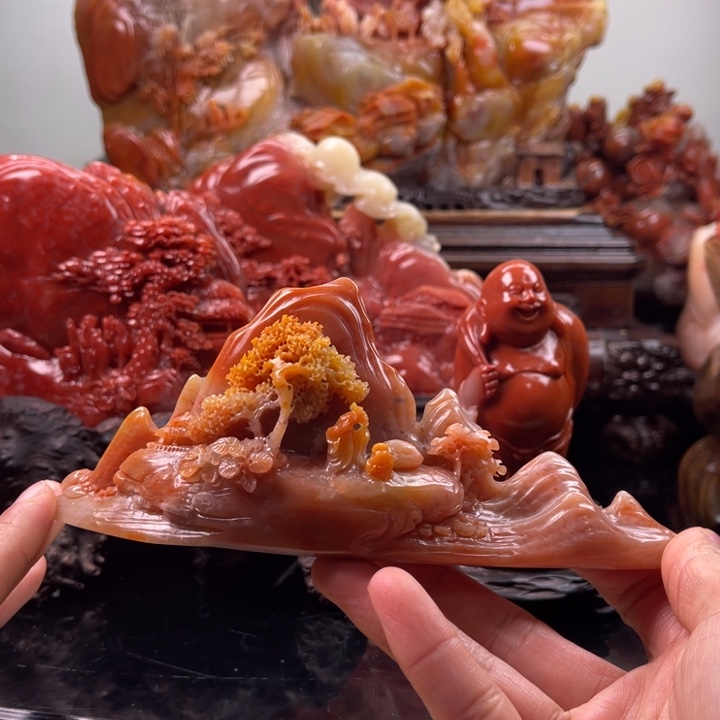 寿山石香山访友笔架