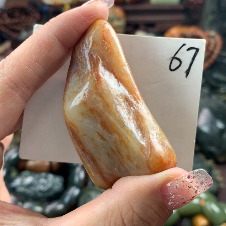 岫岩河磨玉（透闪石质玉）手把未镶嵌