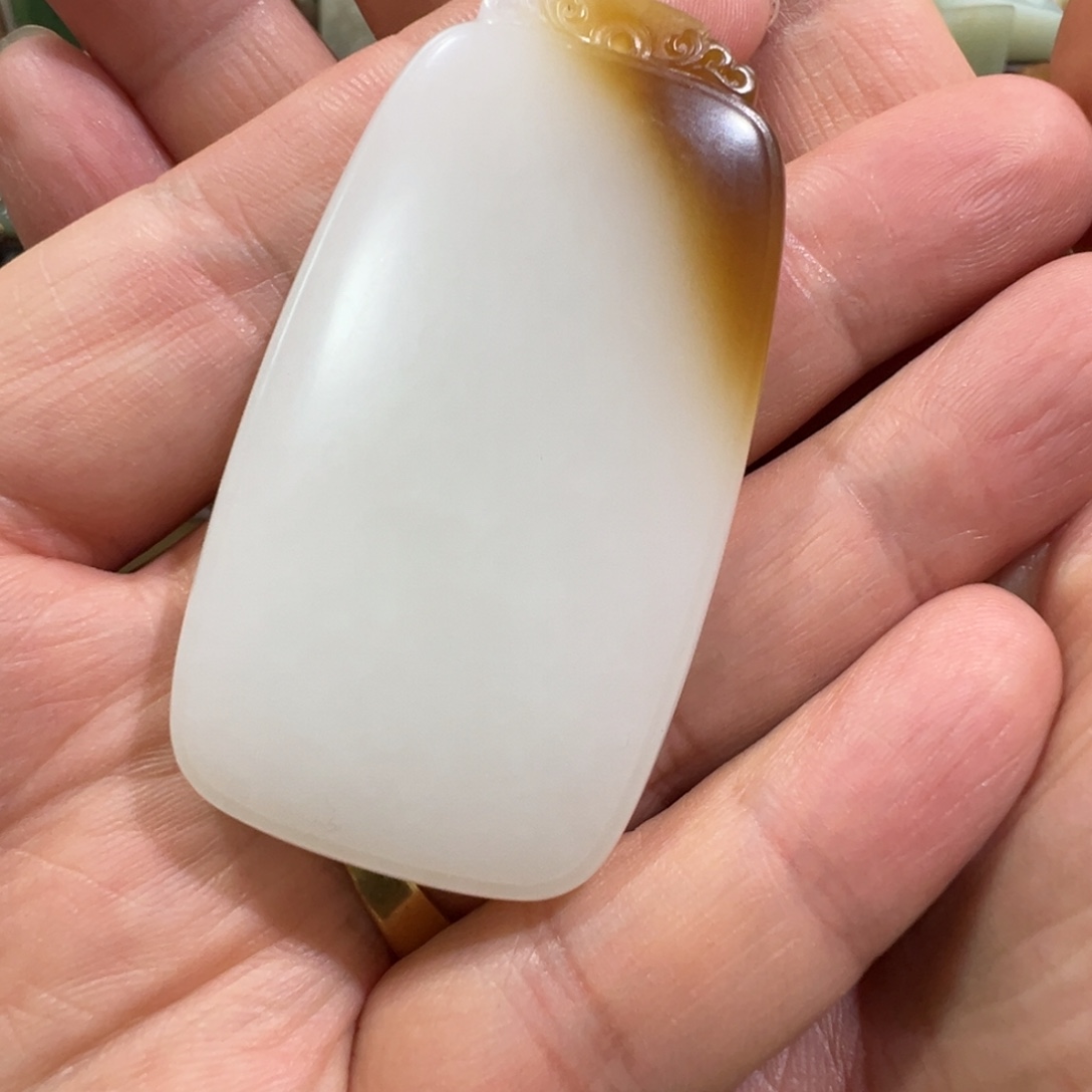 墨***林和田玉未镶嵌挂件