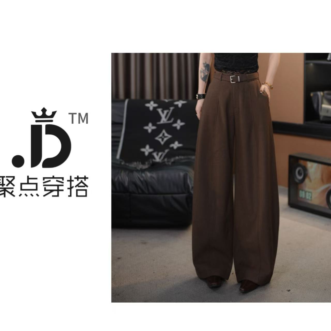 JUDIAN-2025秋冬加厚时尚百搭阔腿长裤8jd00526