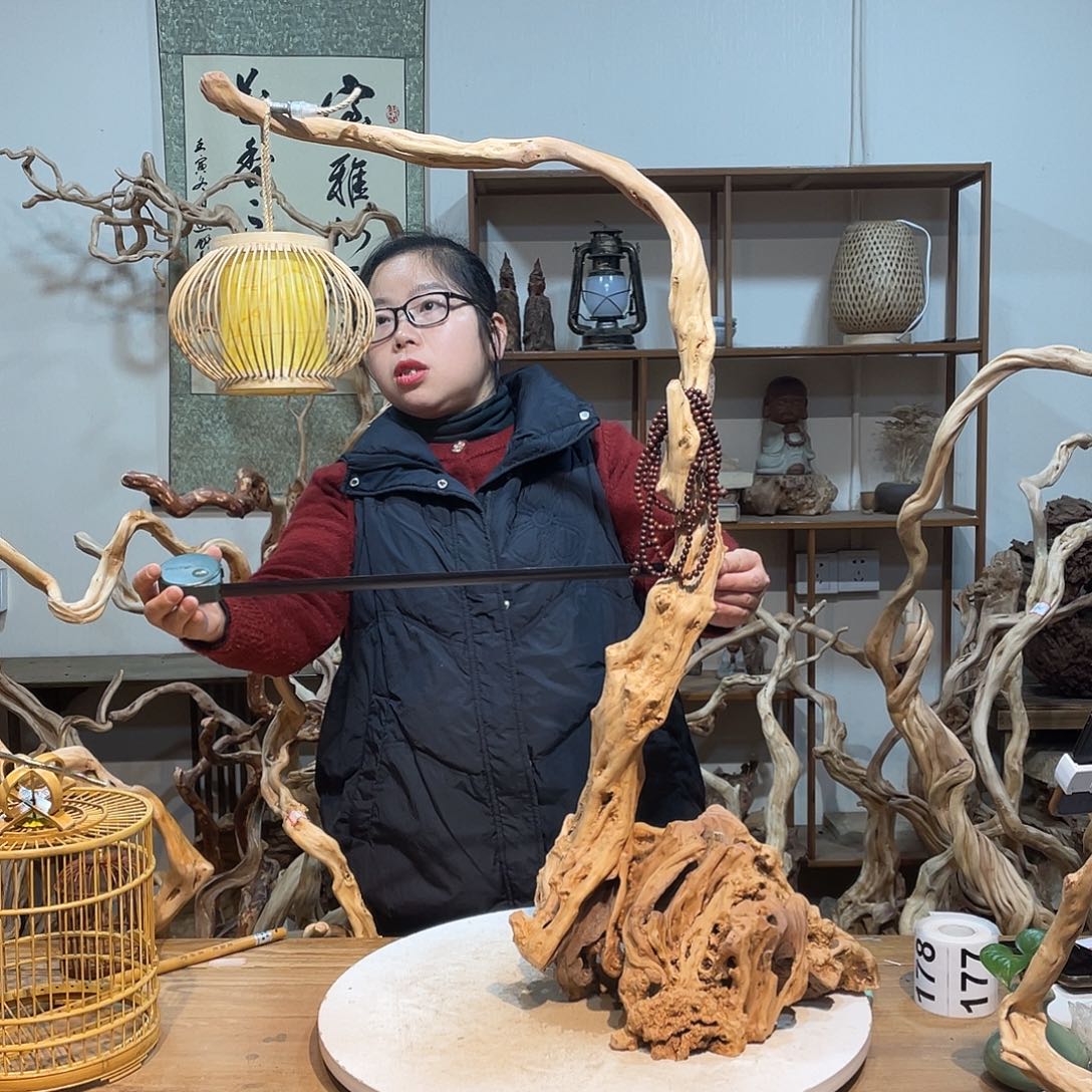 香杉木杜鹃根根艺摆件