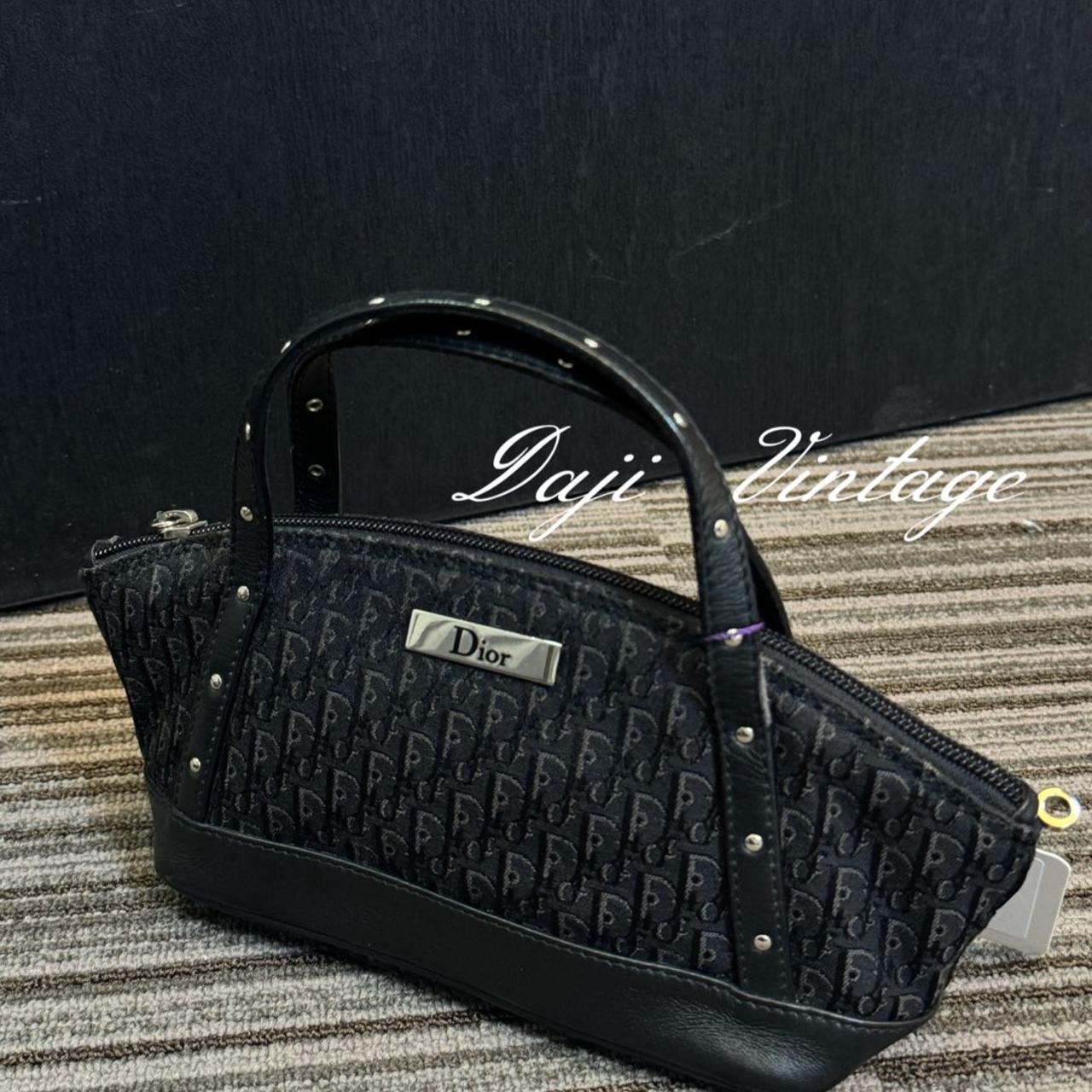 大吉中古/迪奥Dior Punk 黑色 老花 帆布 帆船手提包