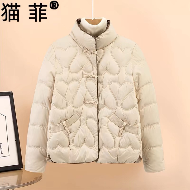 中年妈妈棉服气质短款时尚休闲百搭女士轻薄立领修身宽松保暖显瘦