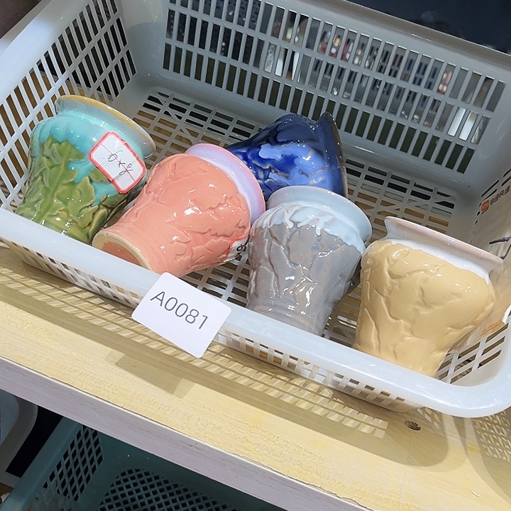 瓷片花盆多肉植物艺术品