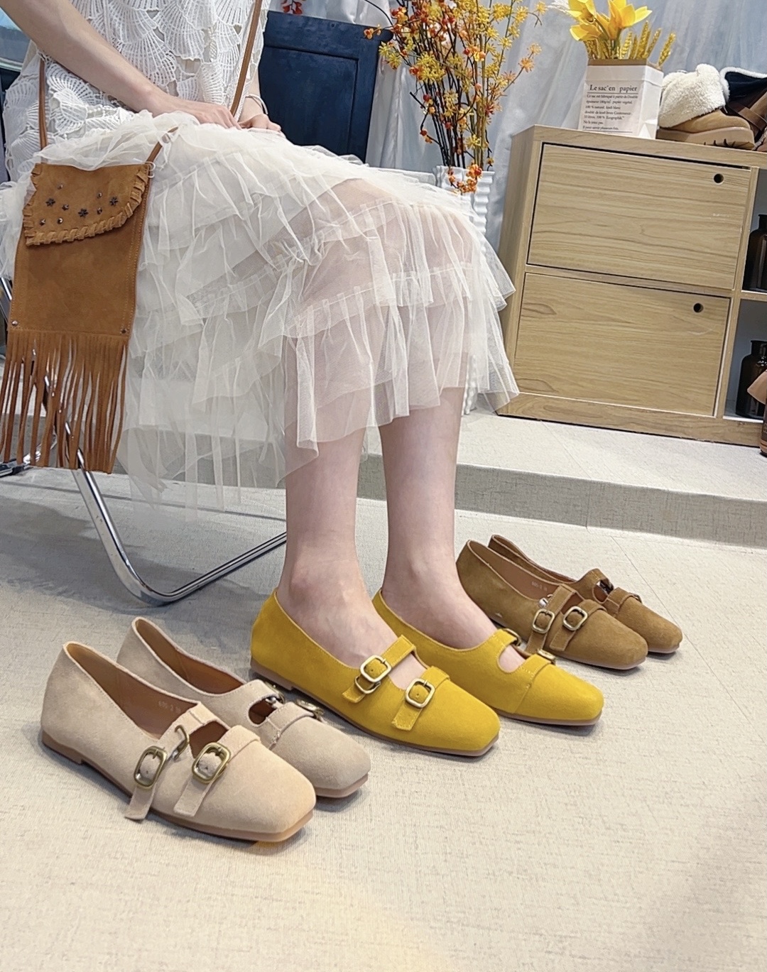 唐乐乐｜25new春夏限定单鞋韩系氛围双皮带扣软底休闲女鞋