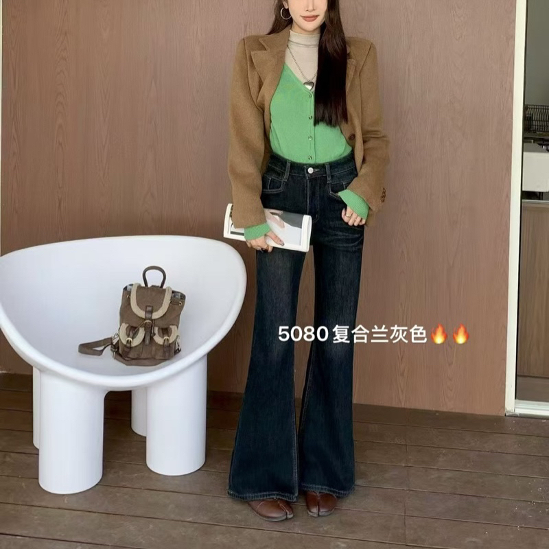 温柔家5080款厚绒显瘦微喇裤