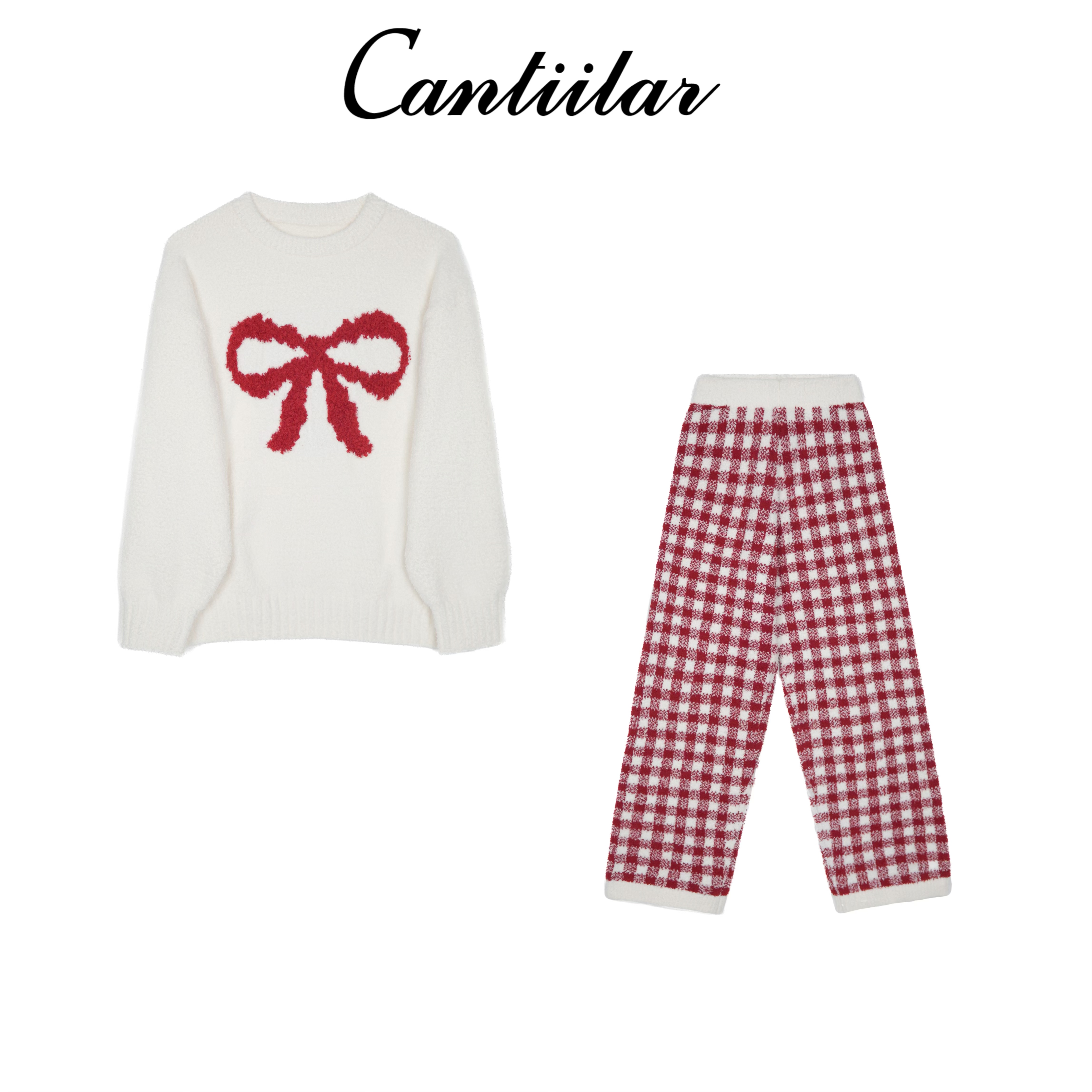 CANTIILAR “半边绒”冬季保暖锁温高弹半边绒家居服套装   SY1426