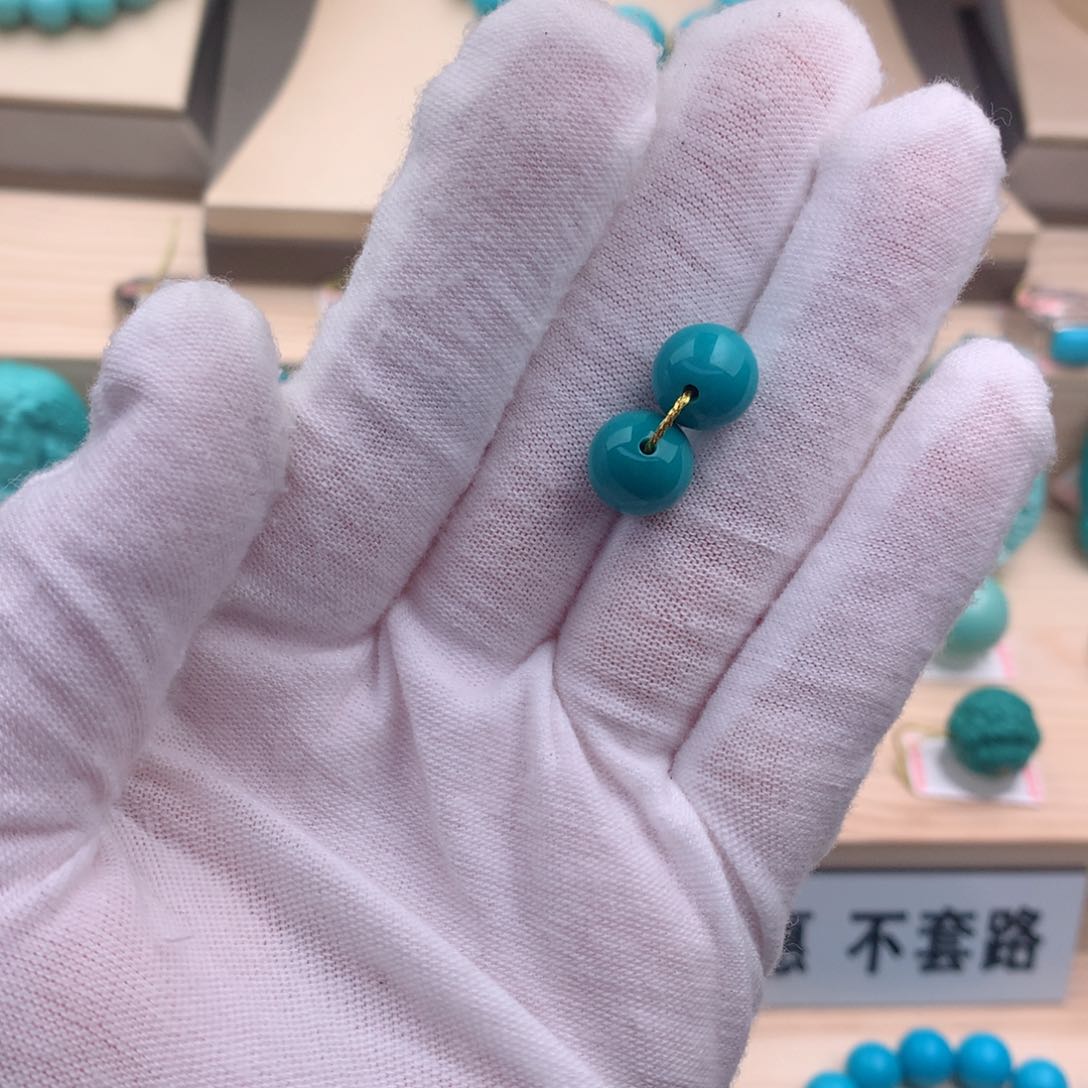绿松石珠宝奇石未镶嵌9.5mm