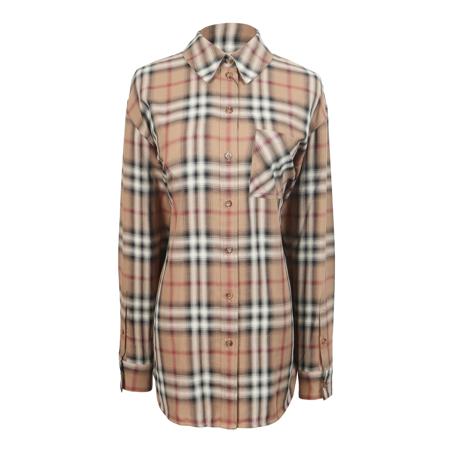 BURBERRY 女士浅棕色长袖衬衫 80373051   