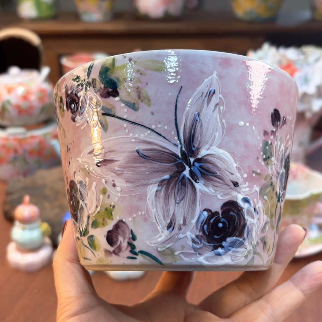 瓷片景德镇手绘高温釉下彩陶瓷茶具