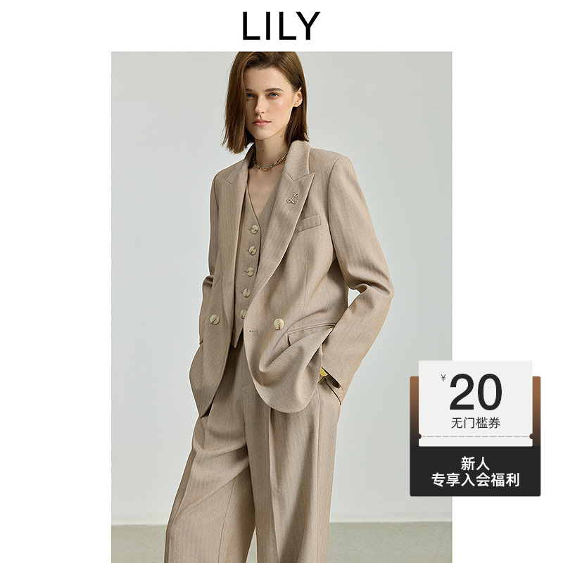 【套装】LILY2025新款老钱风戗驳领通勤西装套装2931&5938&0907