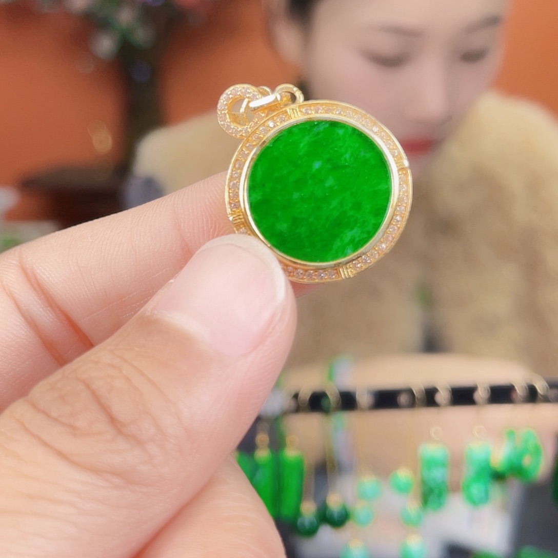 翡翠银S925镶嵌耳饰