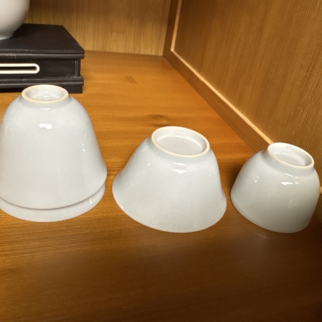 顽古～草木灰素胎杯（50.45.30毫升，单只价）