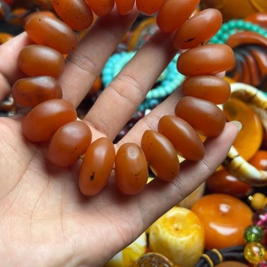 琥珀（花珀）手串未镶嵌蜜蜡