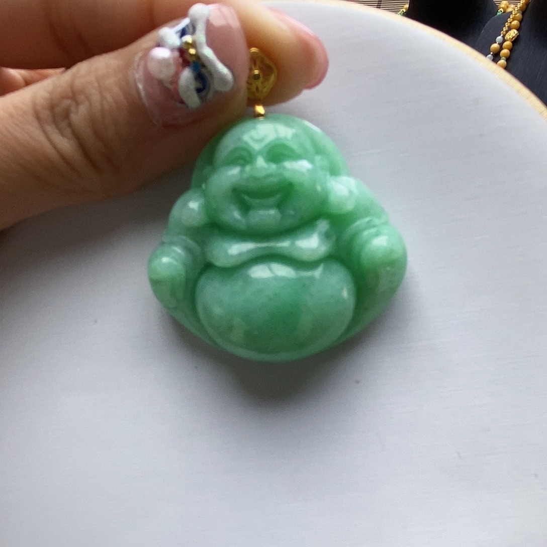 翡翠颈饰18K金镶嵌天然