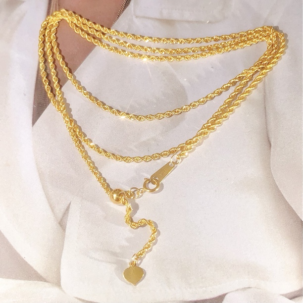 【皇冠轻奢】18k金 | 1.6mm加密可抽拉调节麻花链60cm