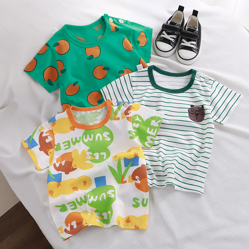 【粉丝专享】儿童韩版夏季短袖t恤纯棉打底衫新款宝宝上衣童装半袖