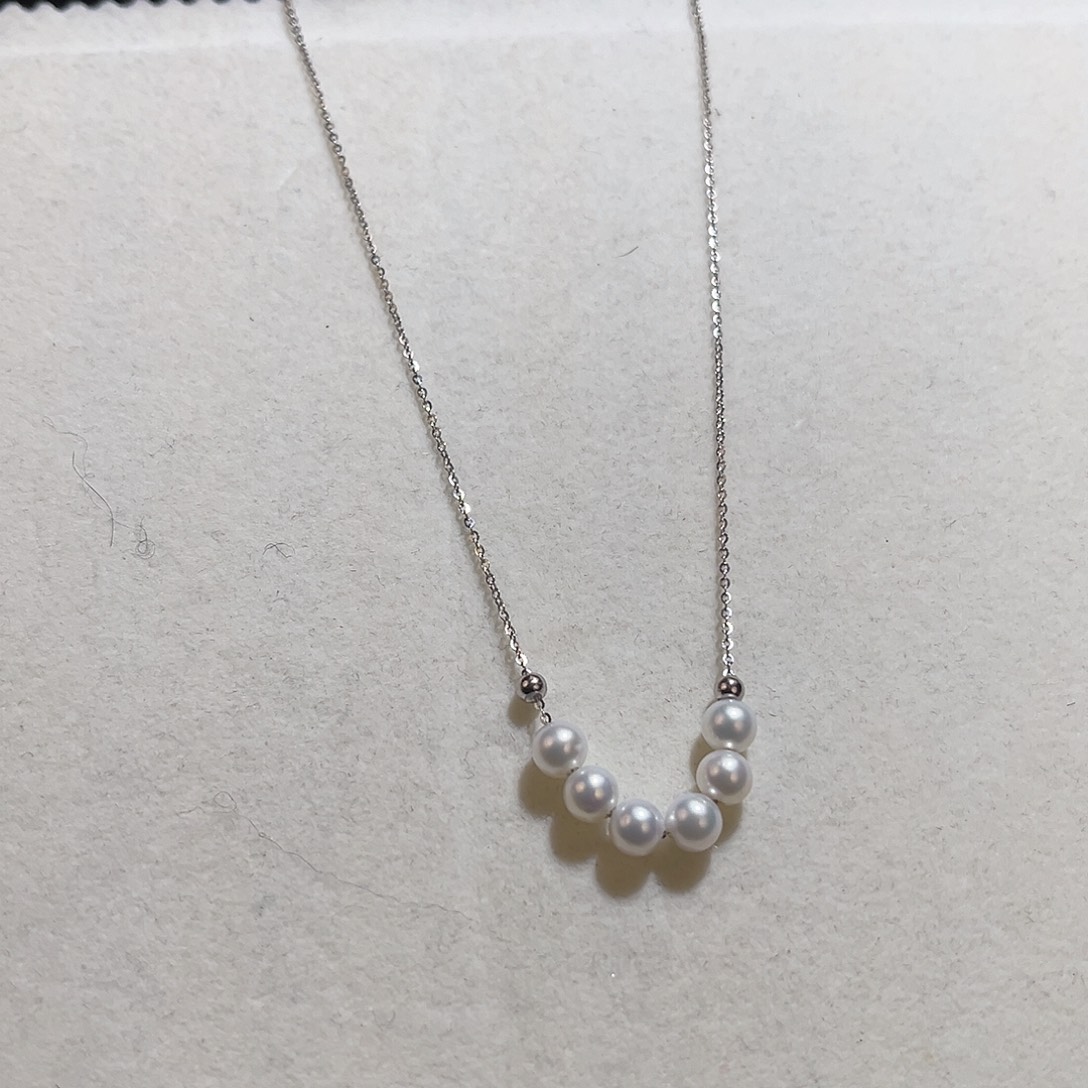银S925镶嵌淡水珍珠颈饰