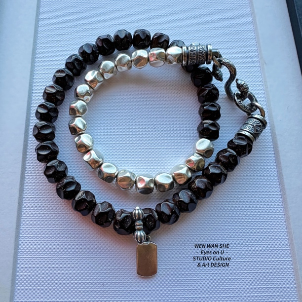 8×7「朱雀双玄」守护阴阳原生态印尼椰蒂原创双圈手环