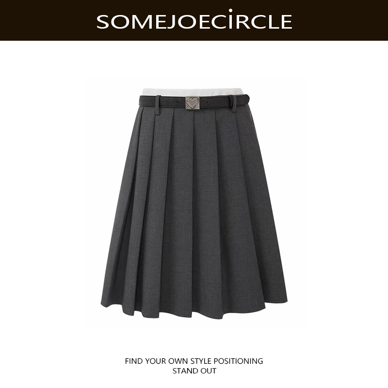 【DZ】SOMEJOECIRCLE【半身裙】2026早春新款学院风西装百褶裙女Z8459