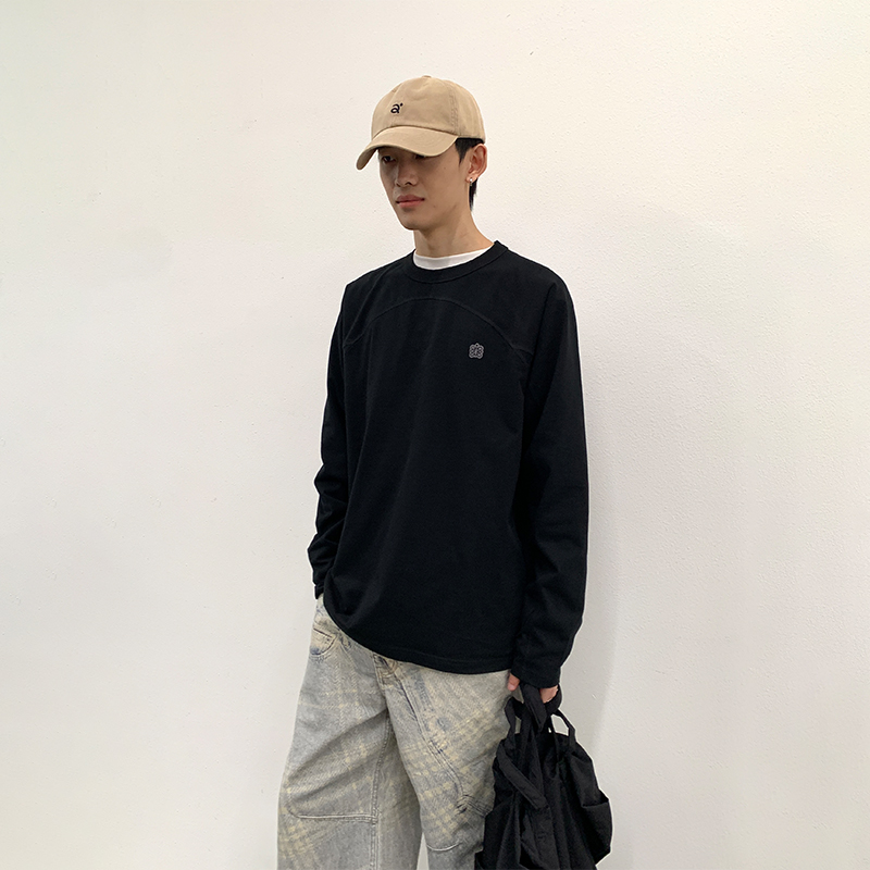 roaringwildaarch咆哮野兽白色/黑色刺绣标识长袖t恤T恤