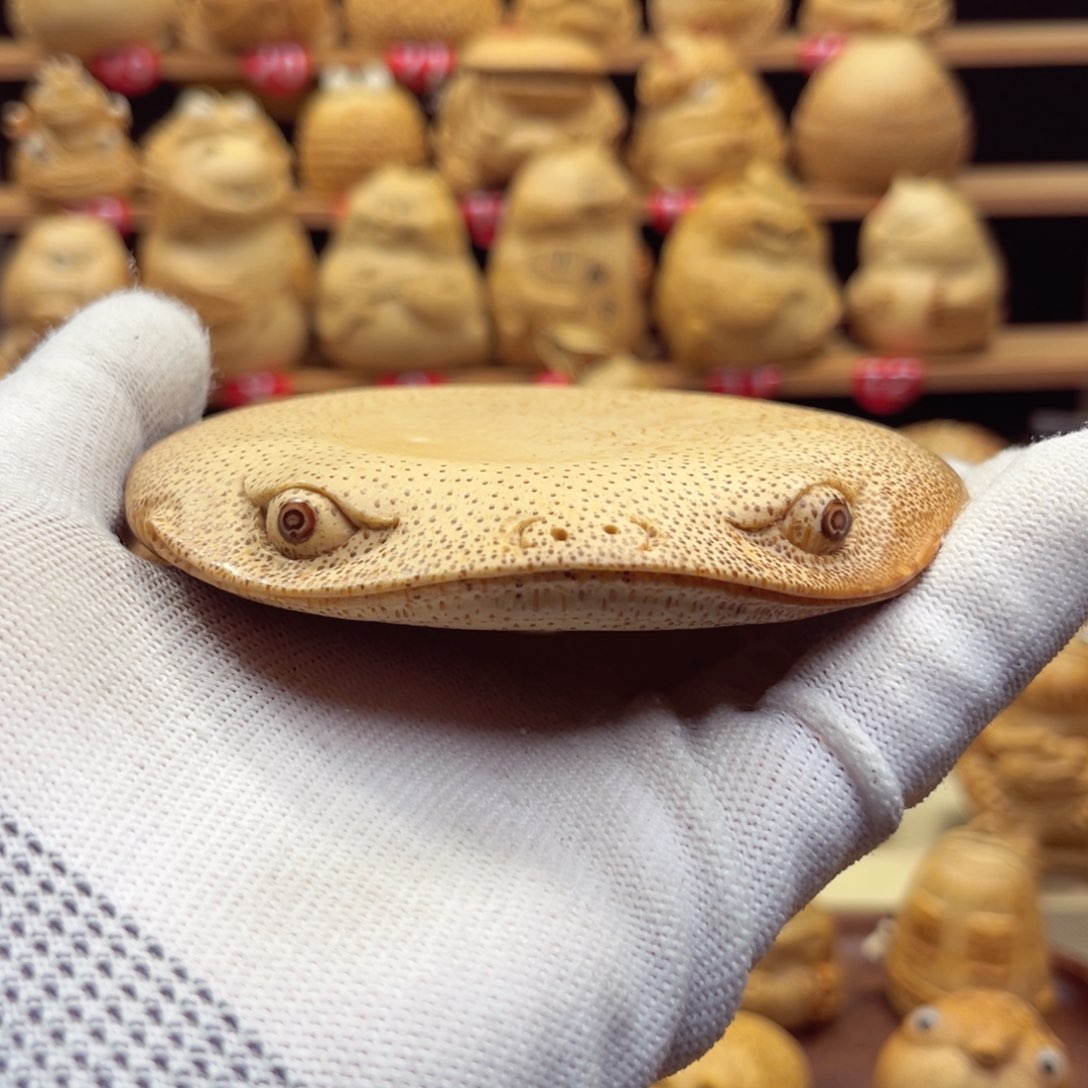 竹竹根雕杯垫手把件