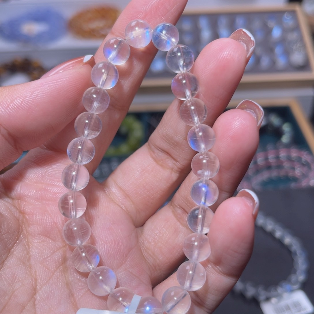 手链未镶嵌月光石?****?蓝月光手链8mm