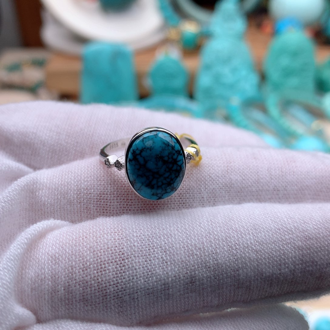 绿松石颈饰银S925镶嵌