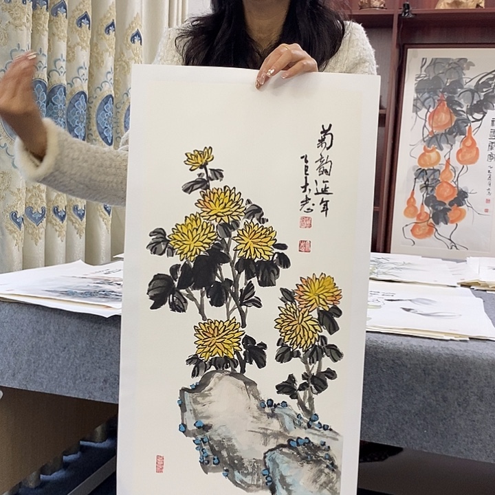 国画纯手绘国画写意作品34*68
