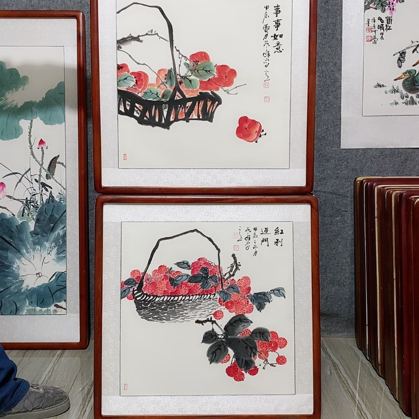 【闪购商品】国画书画作品带框65×65厘米