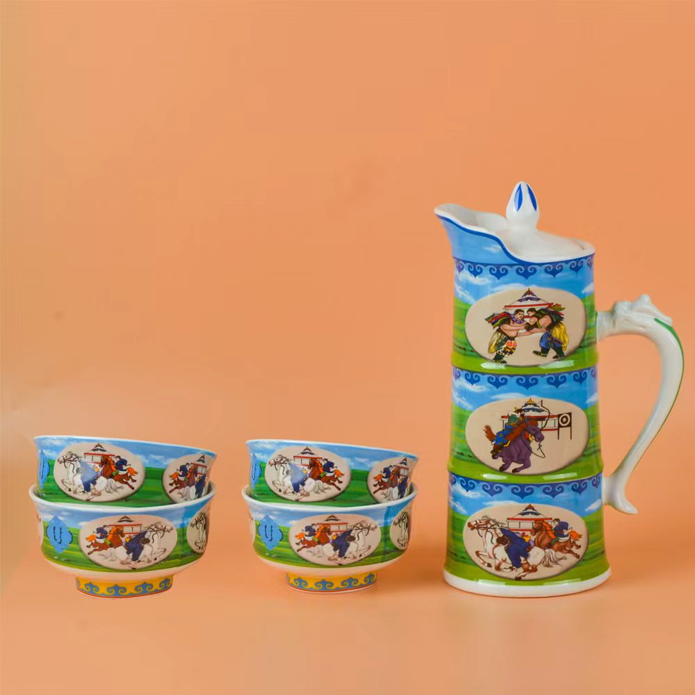 民族风马奶酒壶马奶酒杯礼盒套装