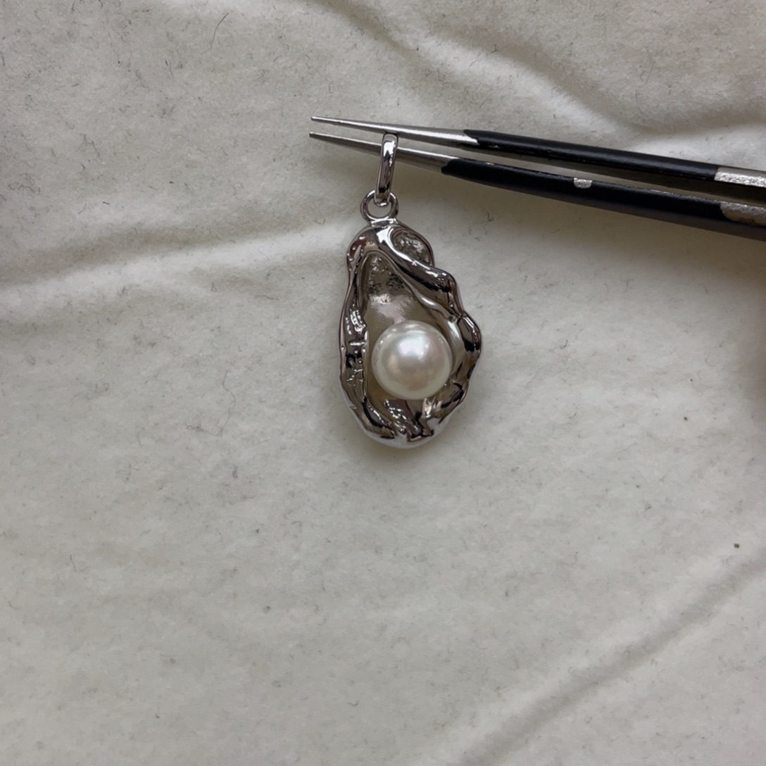 海水珍珠吊坠(不含链)银S925镶嵌