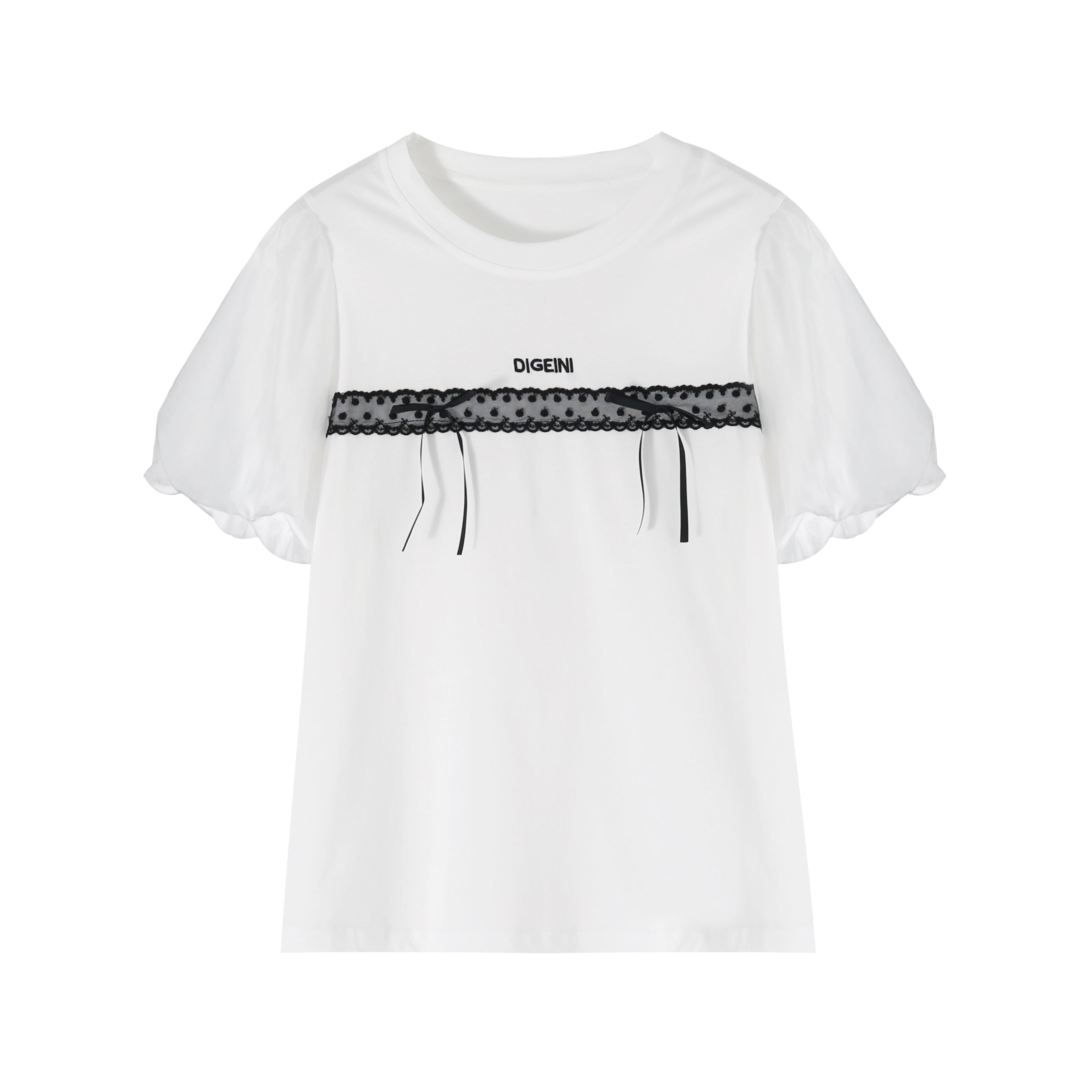 【泡泡袖T】超软百搭休闲甜美蝴蝶结基础T恤