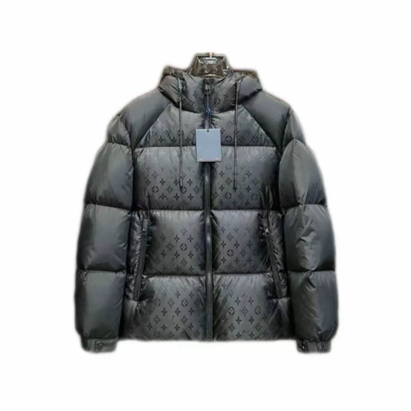 老登花羽绒连帽拉链男装外套夹克