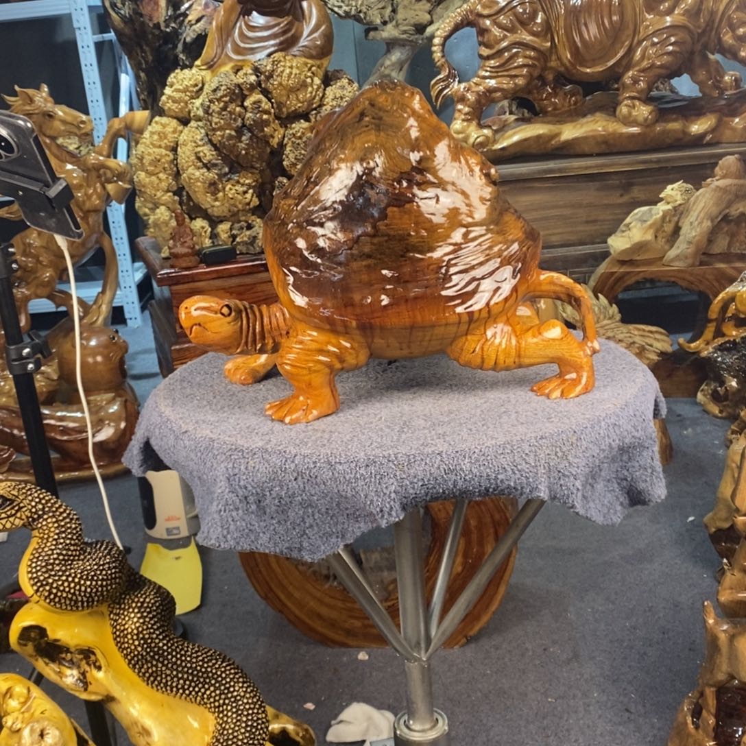 核***缘木木雕摆件香樟木乌龟