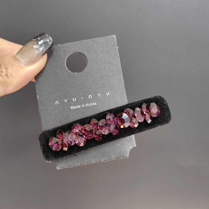 韩国施家钻BB夹气质边夹手工对贴立钻掰掰夹丝绒发夹时尚侧边发夹